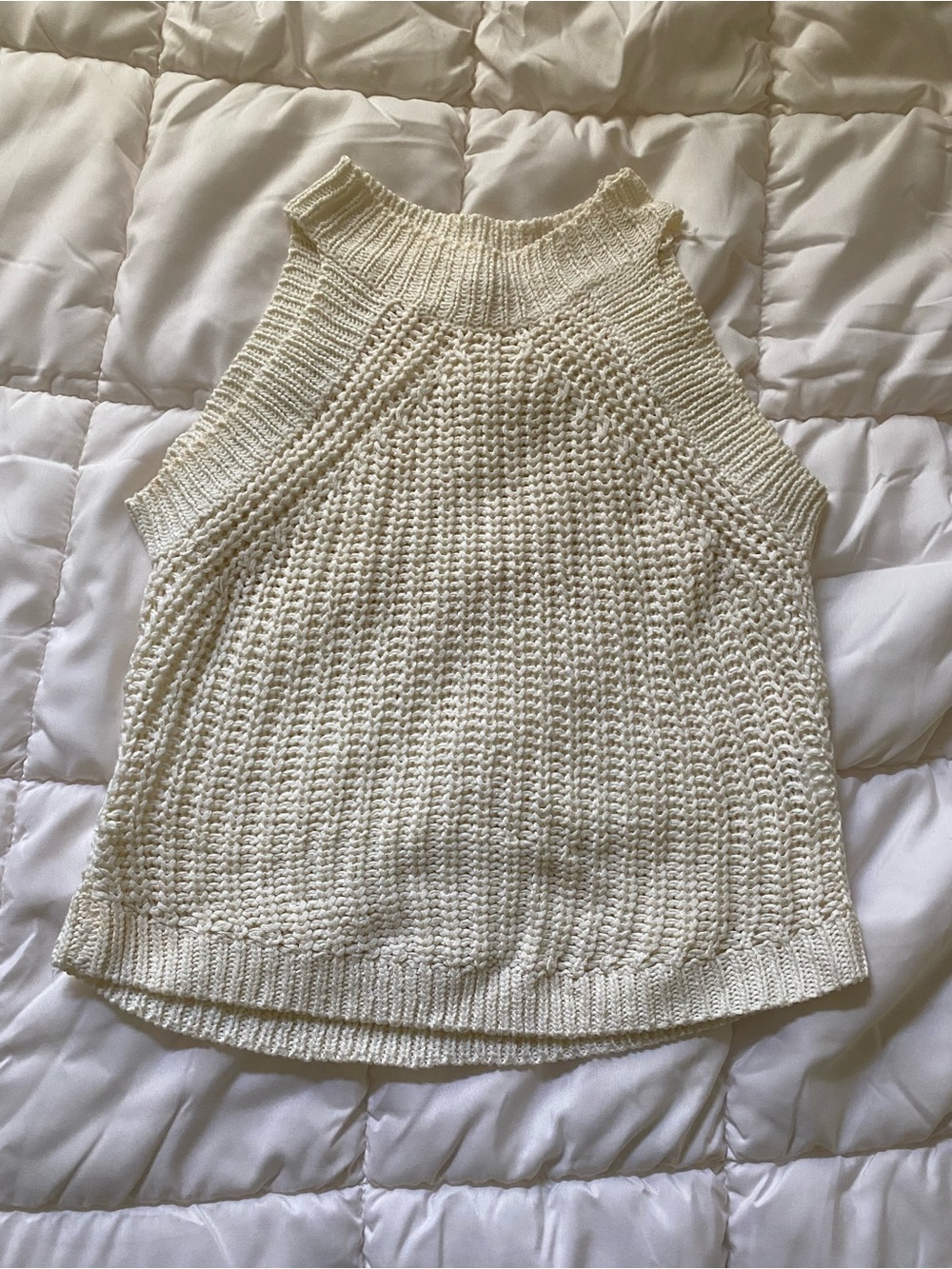 Cream Knit Top
